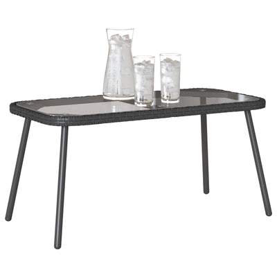 Sofabord Sort 90 x 45 x 43 cm polyrattan