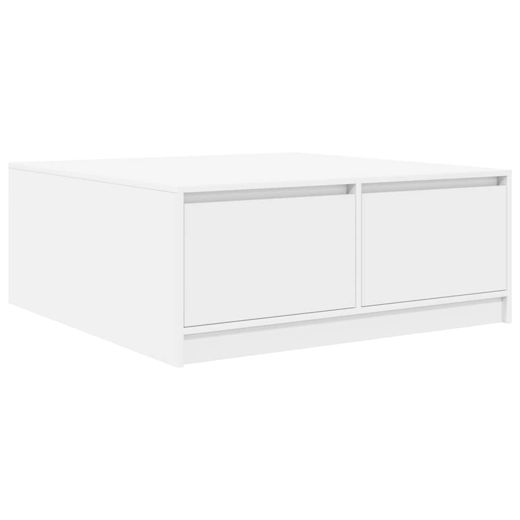 sofabord med skuffer 100x100x40 cm hvid