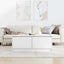 sofabord med skuffer 100x100x40 cm hvid