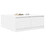 sofabord med skuffer 100x100x40 cm hvid
