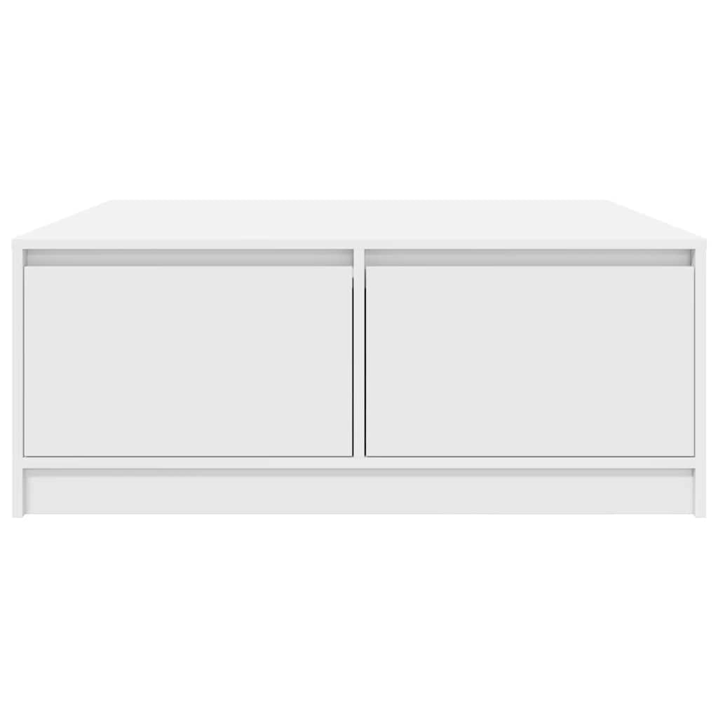 sofabord med skuffer 100x100x40 cm hvid