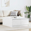 sofabord med skuffer 100x100x40 cm hvid