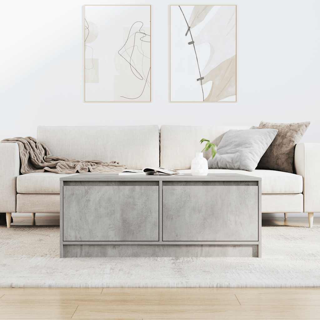 sofabord med skuffer 100x100x40 cm betongrå