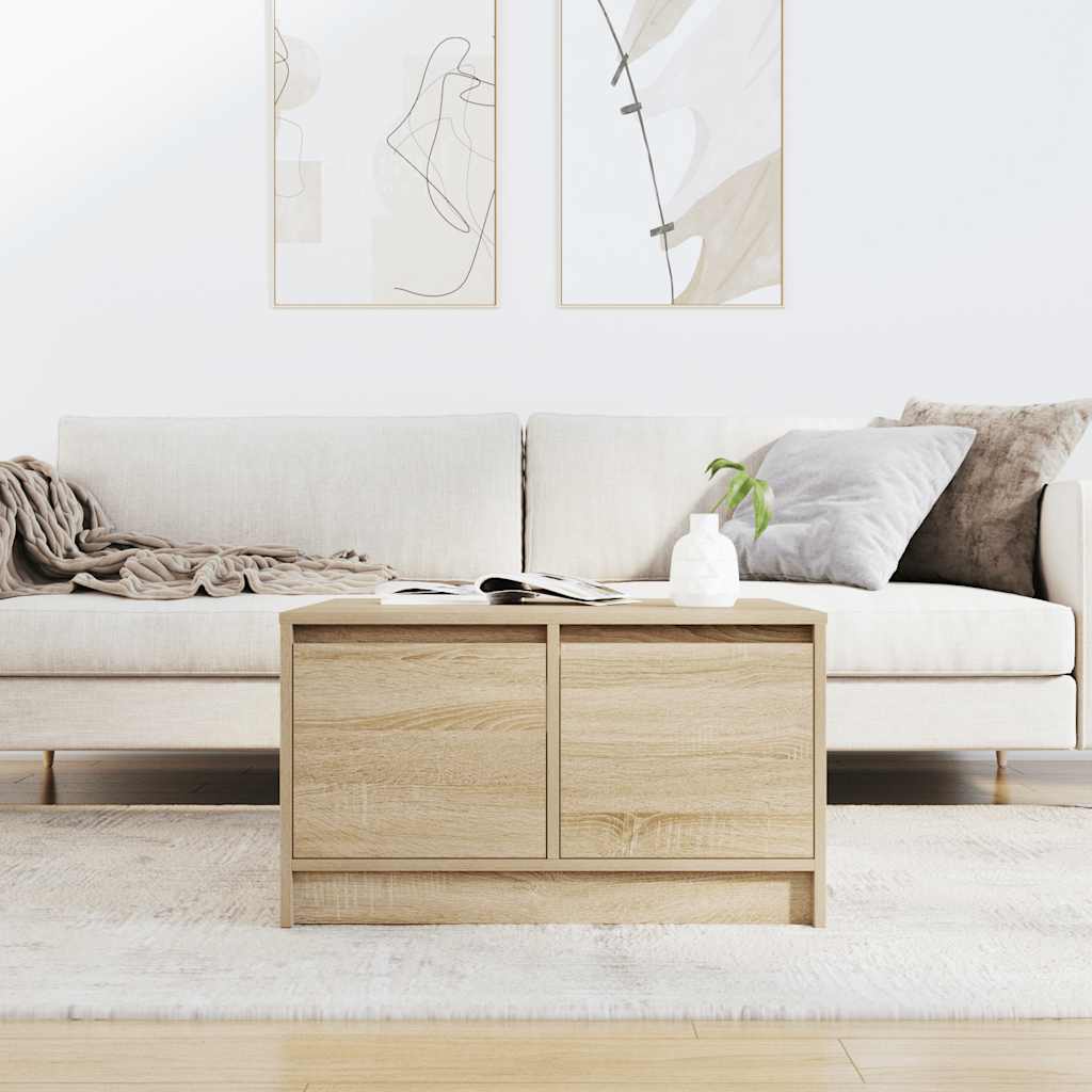 sofabord med skuffer 70,5x70x40 cm sonoma-eg