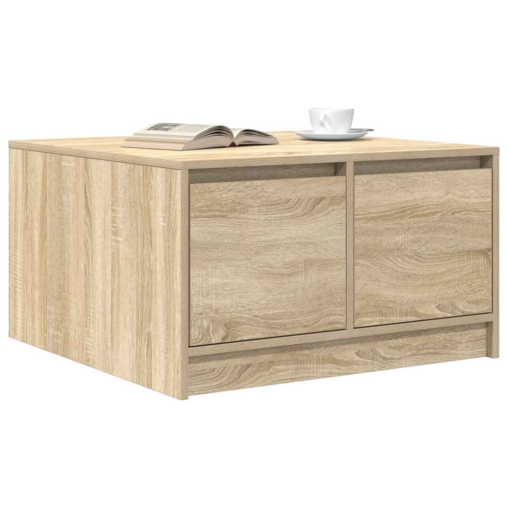 sofabord med skuffer 70,5x70x40 cm sonoma-eg
