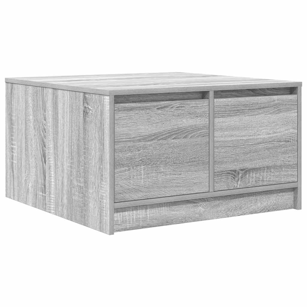 sofabord med skuffer 70,5x70x40 cm grå sonoma-eg