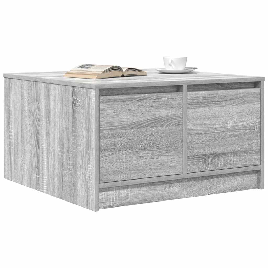 sofabord med skuffer 70,5x70x40 cm grå sonoma-eg
