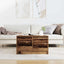 sofabord med skuffer 70,5x70x40 cm gammelt træ-look