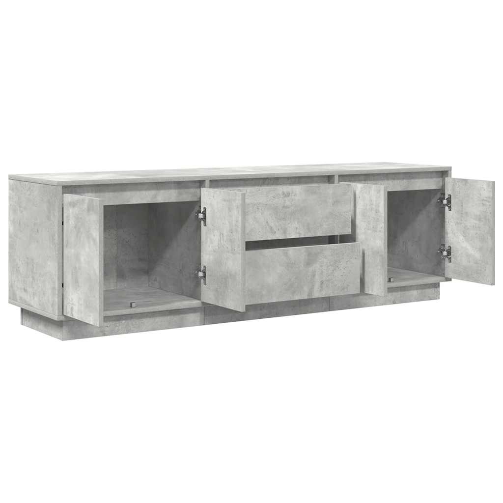 tv-bord med LED-lys 160,5x41x50 cm betongrå