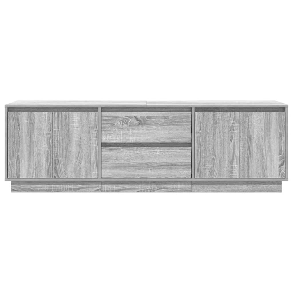 tv-bord med LED-lys 160,5x41x50 cm grå sonoma-eg
