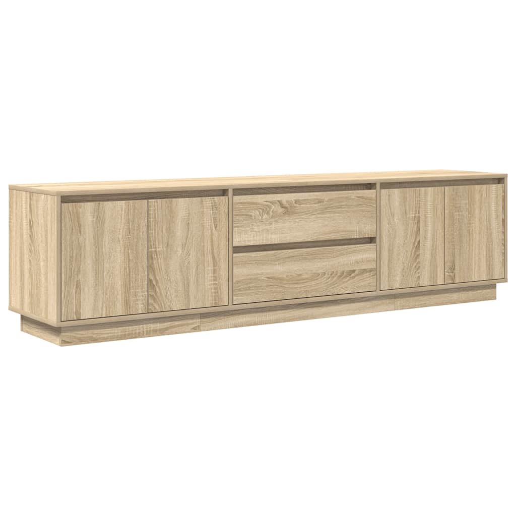 tv-bord med LED-lys 193,5x41x50 cm sonoma-eg