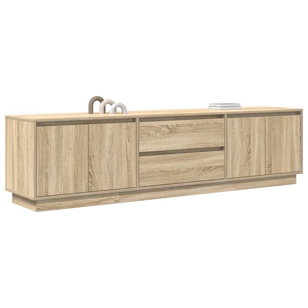 tv-bord med LED-lys 193,5x41x50 cm sonoma-eg
