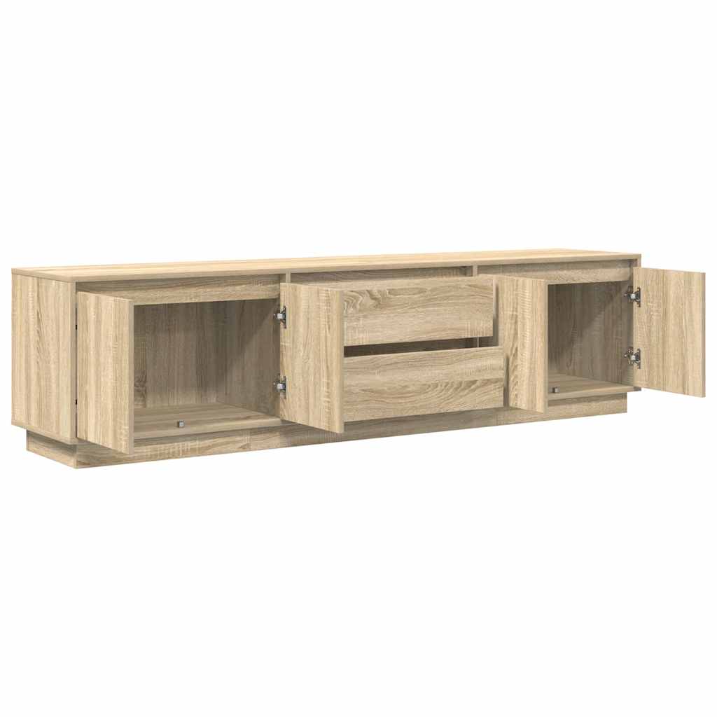 tv-bord med LED-lys 193,5x41x50 cm sonoma-eg