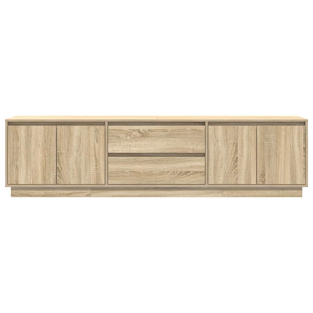 tv-bord med LED-lys 193,5x41x50 cm sonoma-eg