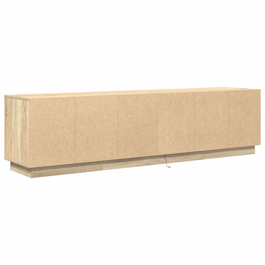 tv-bord med LED-lys 193,5x41x50 cm sonoma-eg