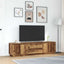 tv-bord med LED-lys 193,5x41x50 cm antikt træ