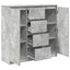 skænk med skuffer 100,5x35x98,5 cm konstrueret træ betongrå