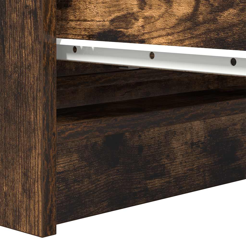 skænk 80x35x99 cm konstrueret træ røget egetræsfarve