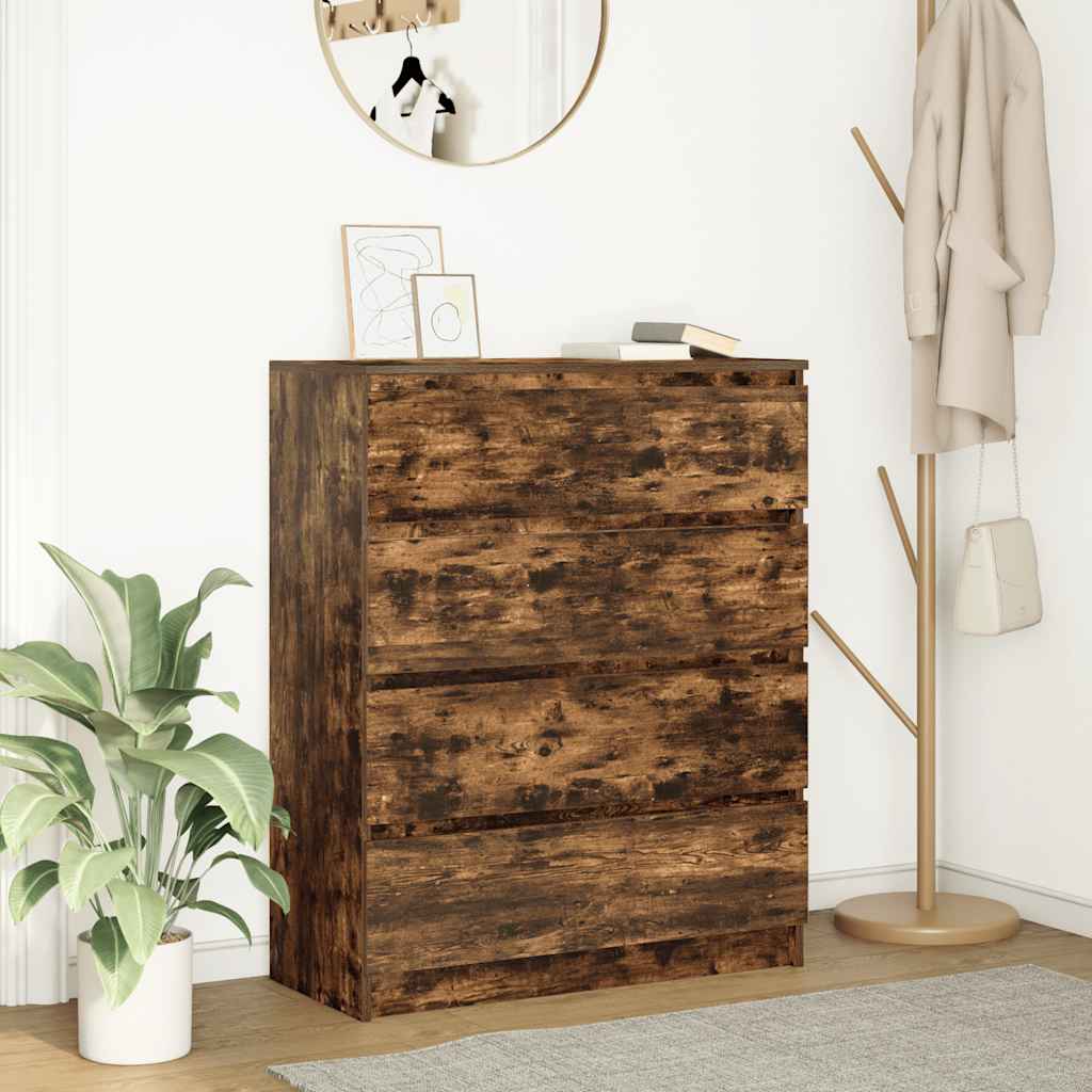 skænk 80x35x99 cm konstrueret træ røget egetræsfarve