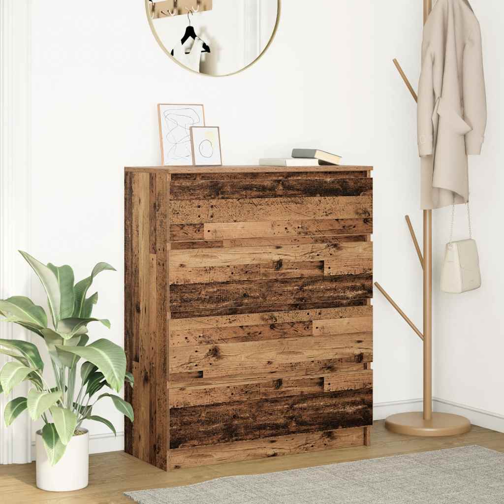 skænk 80x35x99 cm konstrueret træ antikt træ