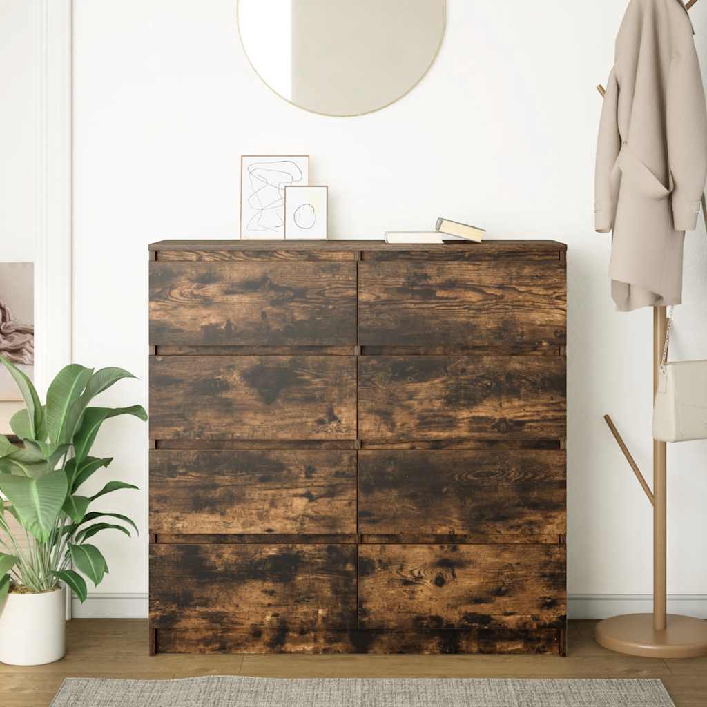 skænk 100x35x99 cm konstrueret træ røget egetræsfarve