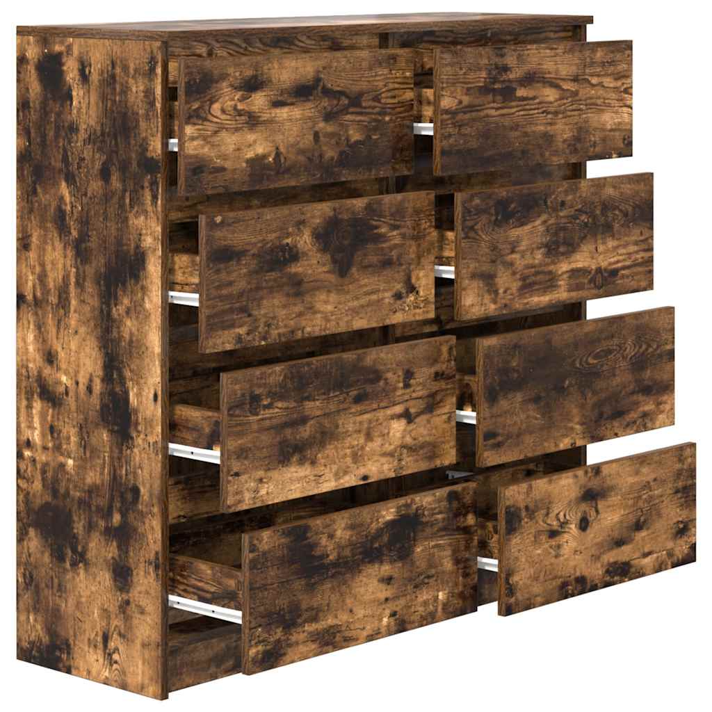 skænk 100x35x99 cm konstrueret træ røget egetræsfarve