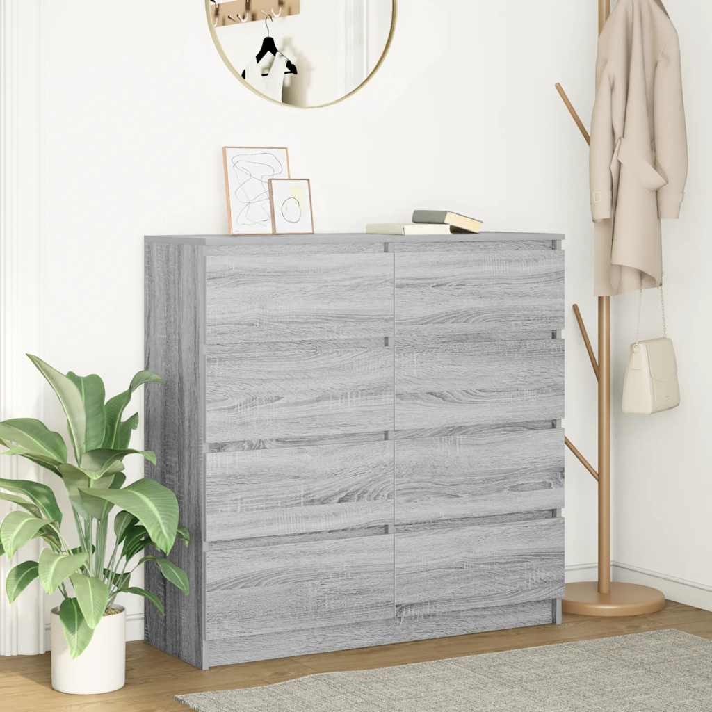 skænk 100x35x99 cm konstrueret træ grå sonoma-eg