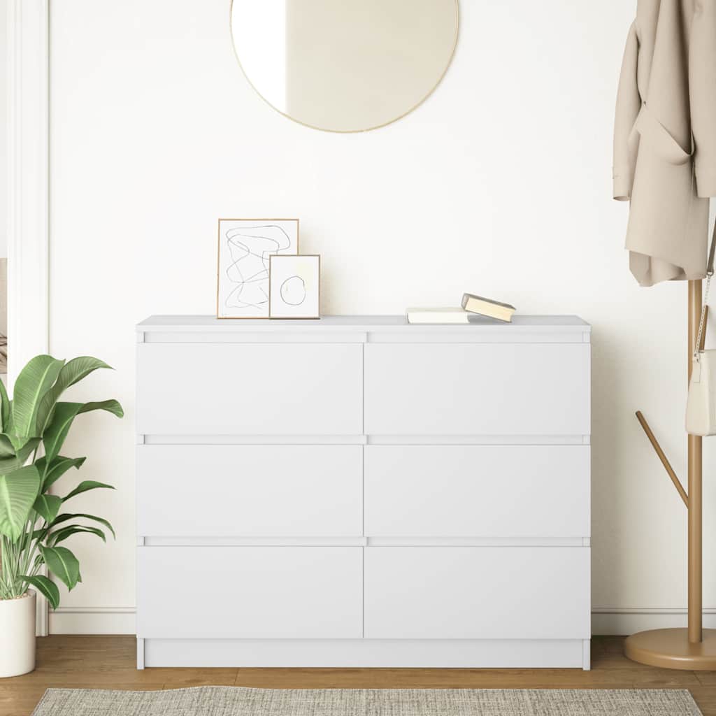 skænk 100x35x76 cm konstrueret træ hvid