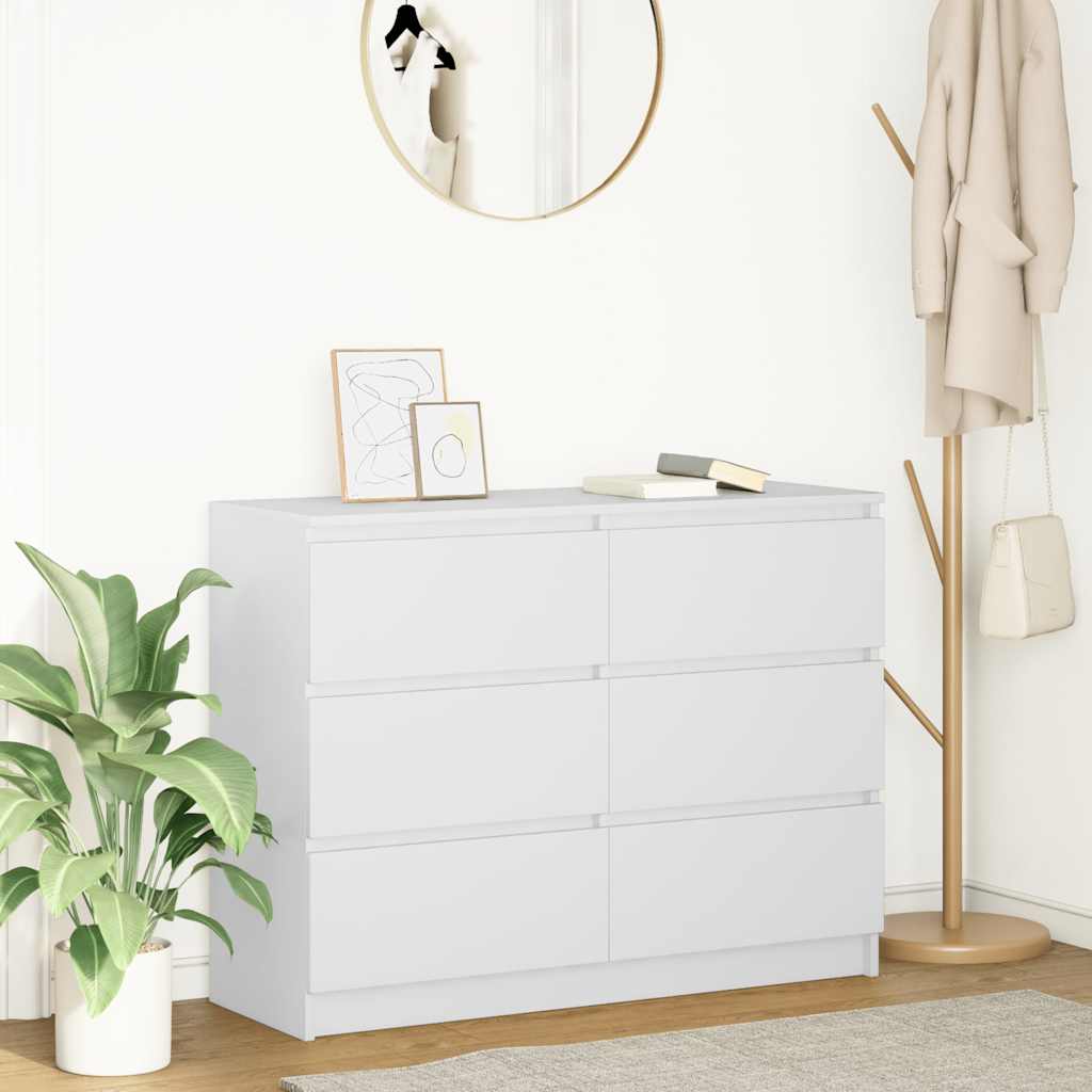 skænk 100x35x76 cm konstrueret træ hvid