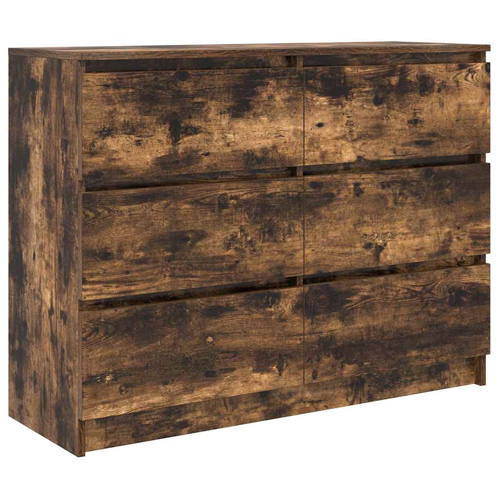 skænk 100x35x76 cm konstrueret træ røget egetræsfarve