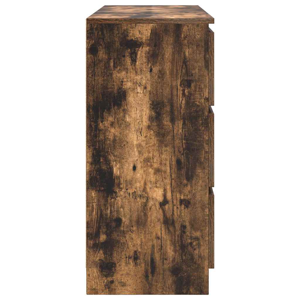 skænk 100x35x76 cm konstrueret træ røget egetræsfarve