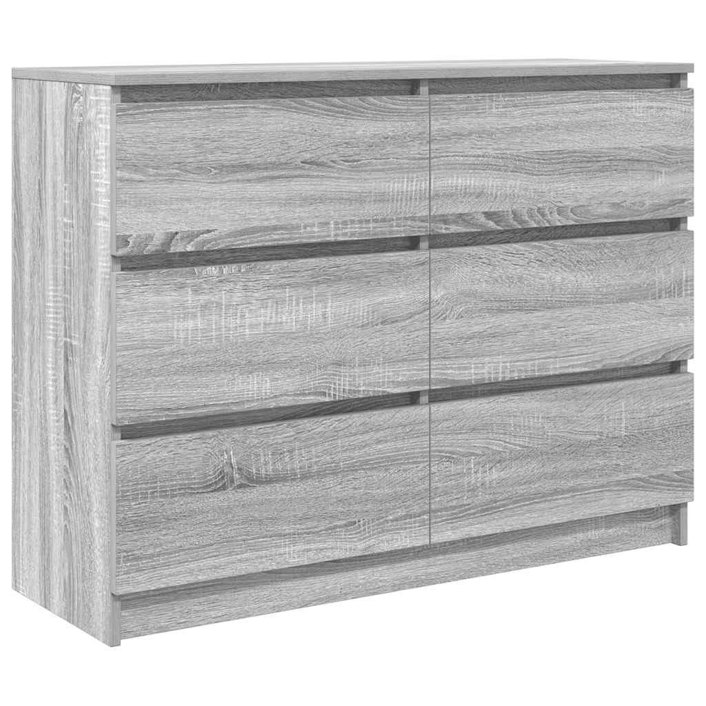 skænk 100x35x76 cm konstrueret træ grå sonoma-eg
