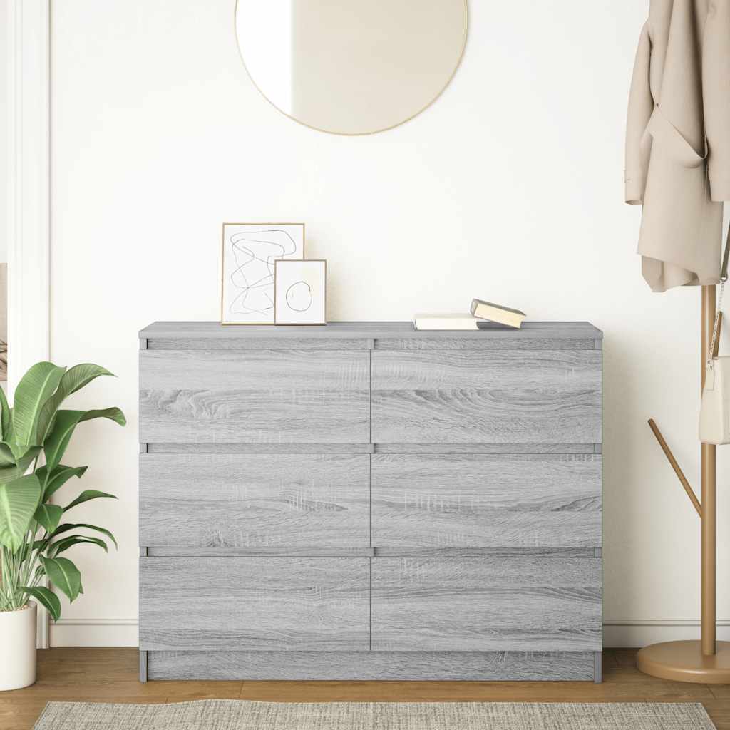 skænk 100x35x76 cm konstrueret træ grå sonoma-eg