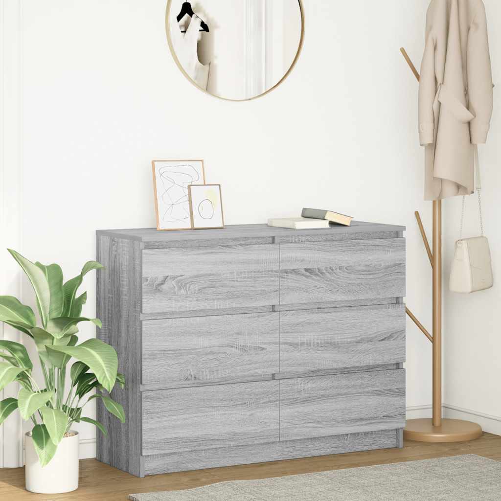 skænk 100x35x76 cm konstrueret træ grå sonoma-eg