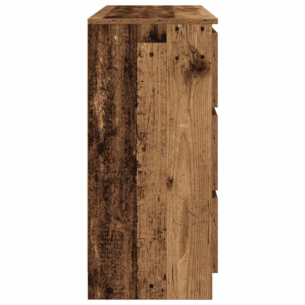 skænk 100x35x76 cm konstrueret træ antikt trælook