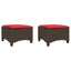 havestole med hynder 2 stk. 55x55x36 cm polyrattan brun