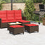havestole med hynder 2 stk. 55x55x36 cm polyrattan brun