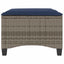 havestole med hynder 2 stk. 55x55x36 cm polyrattan grå