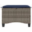 havestole med hynder 2 stk. 55x55x36 cm polyrattan grå