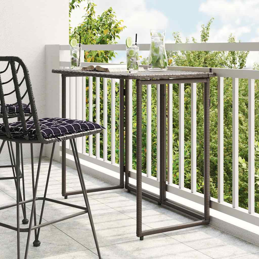 foldbart havebord 90x51x75 cm polyrattan brun billede