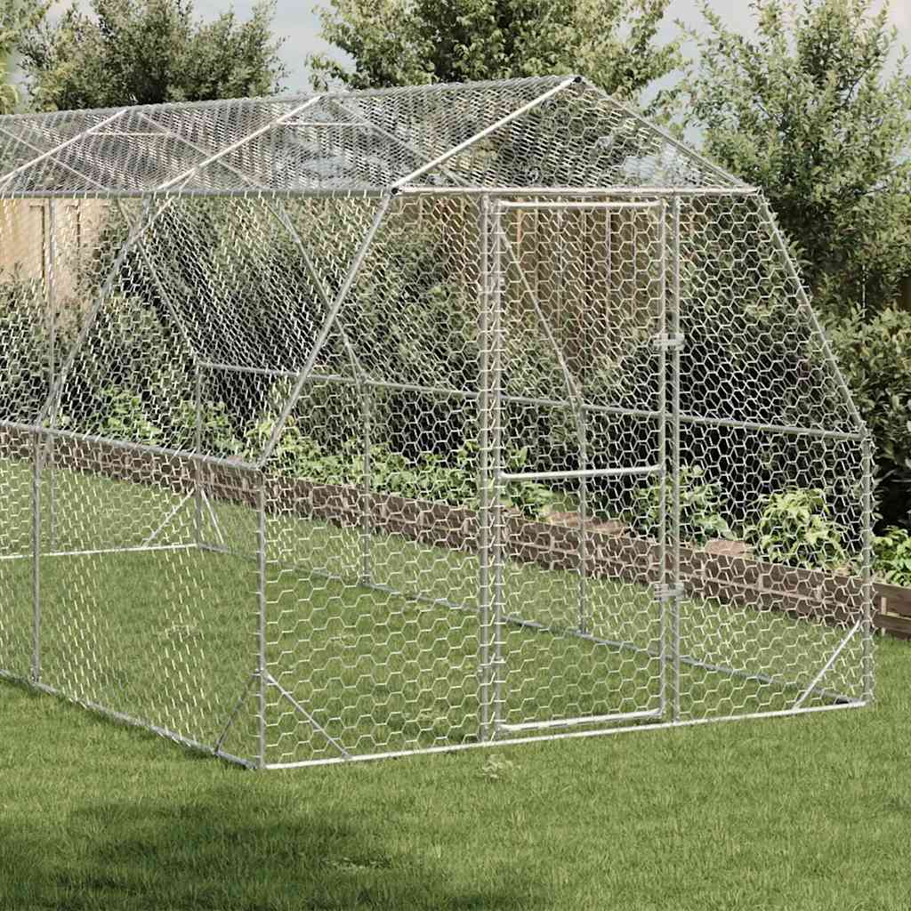 hønsegård 2,5x6x2,25 m galvaniseret stål
