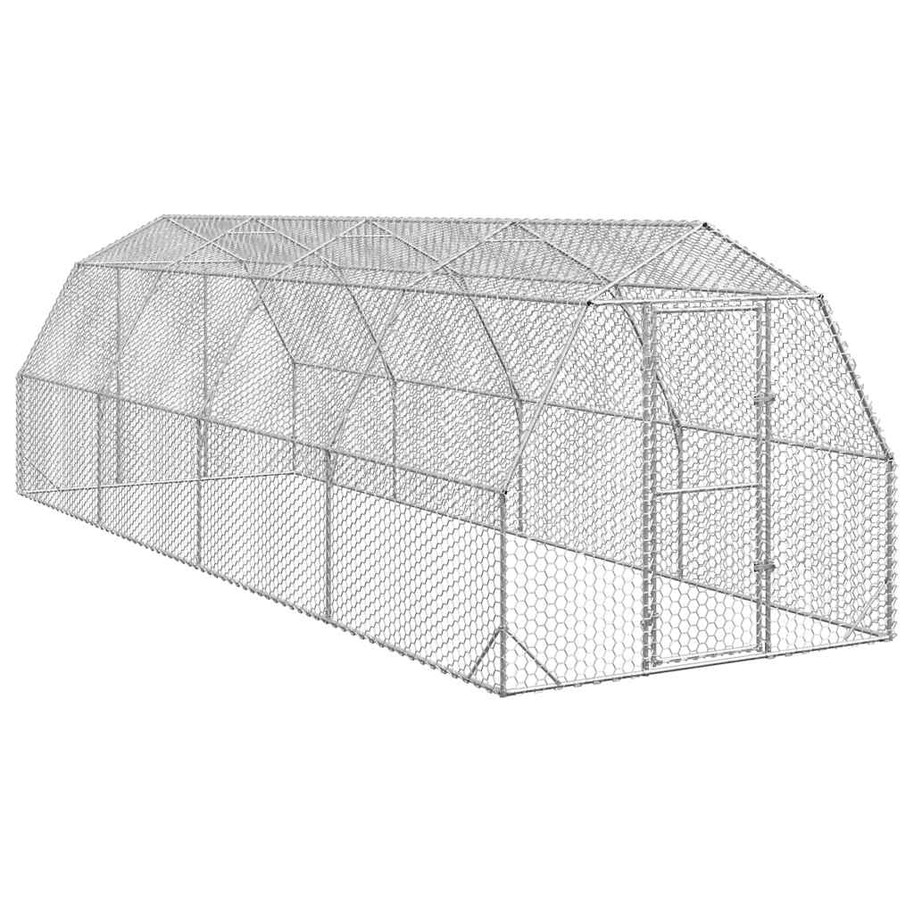 hønsegård 2,5x8x2,25 m galvaniseret stål billede