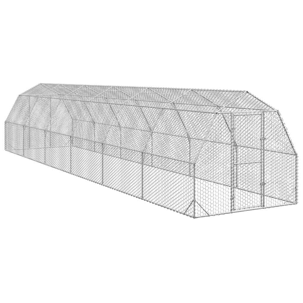 hønsegård 2,5x12x2,25 m galvaniseret stål billede