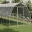 hønsegård med tag 2,5x12x2,25 m galvaniseret stål