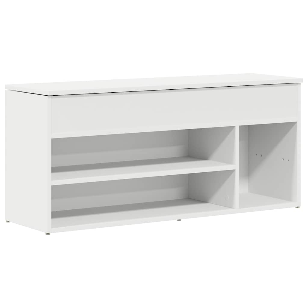 skobænk 102x30,5x45 cm konstrueret træ hvid