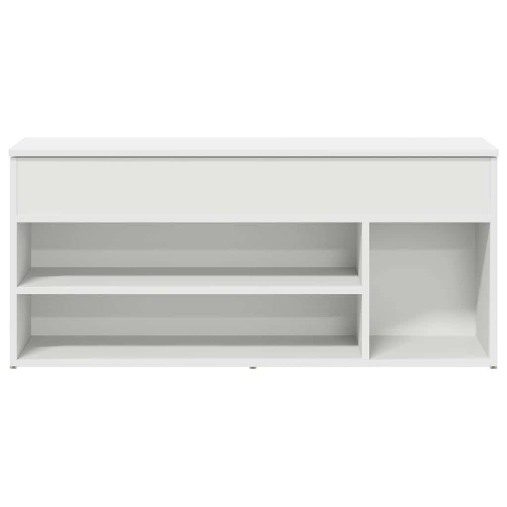 skobænk 102x30,5x45 cm konstrueret træ hvid