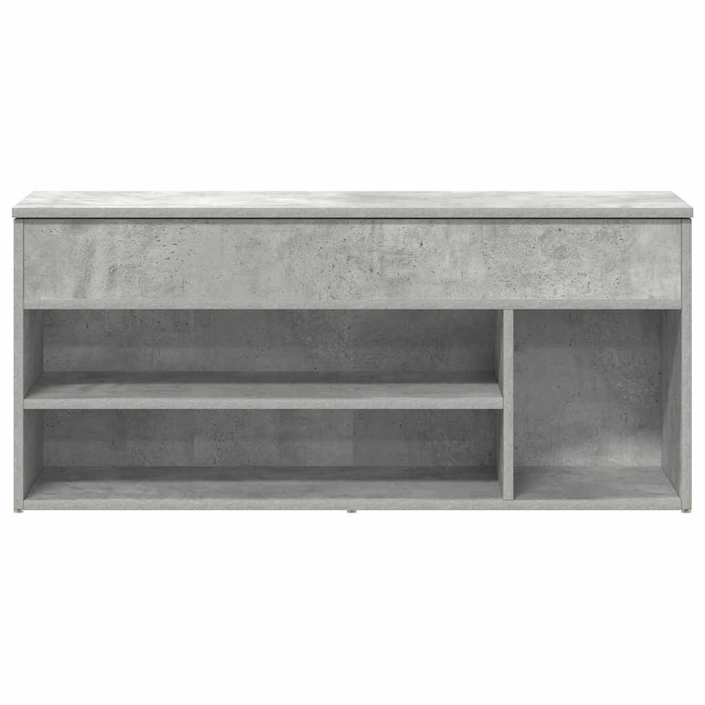 skobænk 102x30,5x45 cm konstrueret træ betongrå