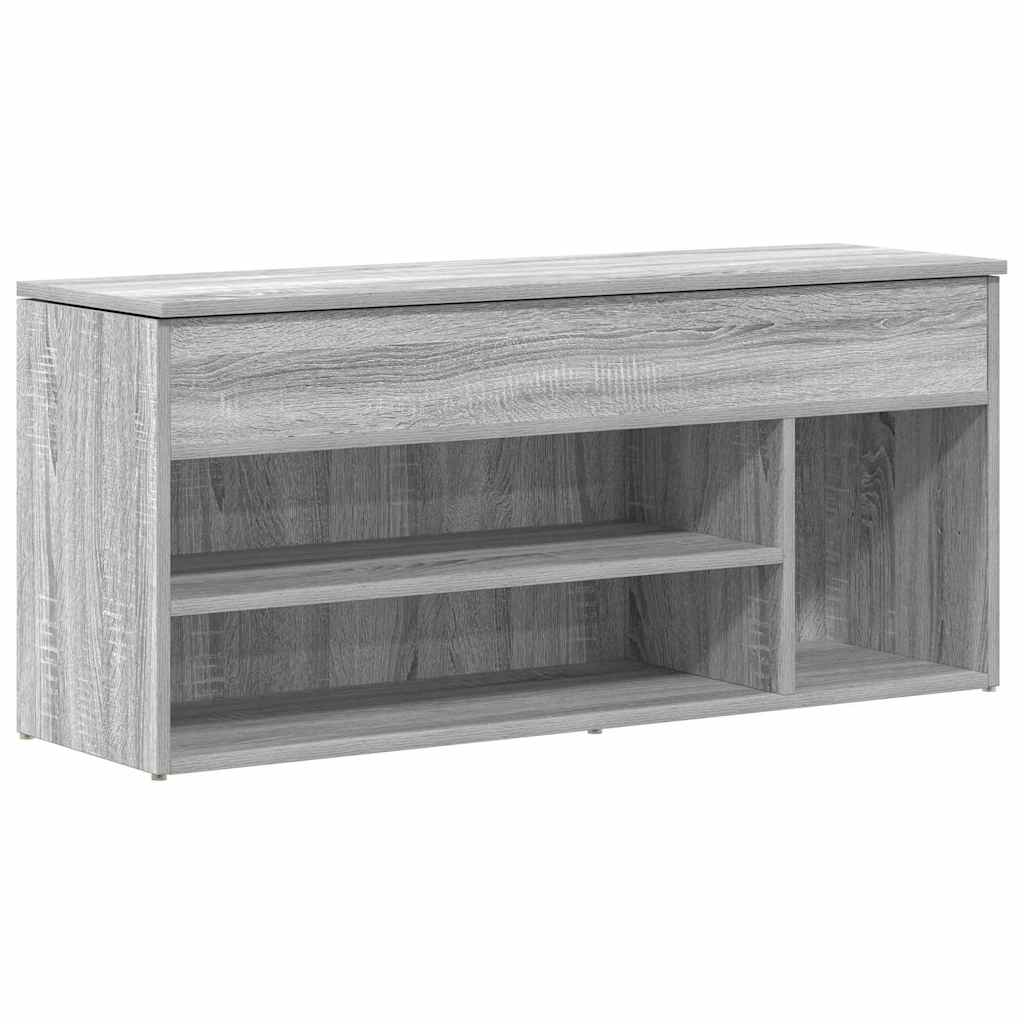 skobænk 102x30,5x45 cm konstrueret træ grå sonoma-eg