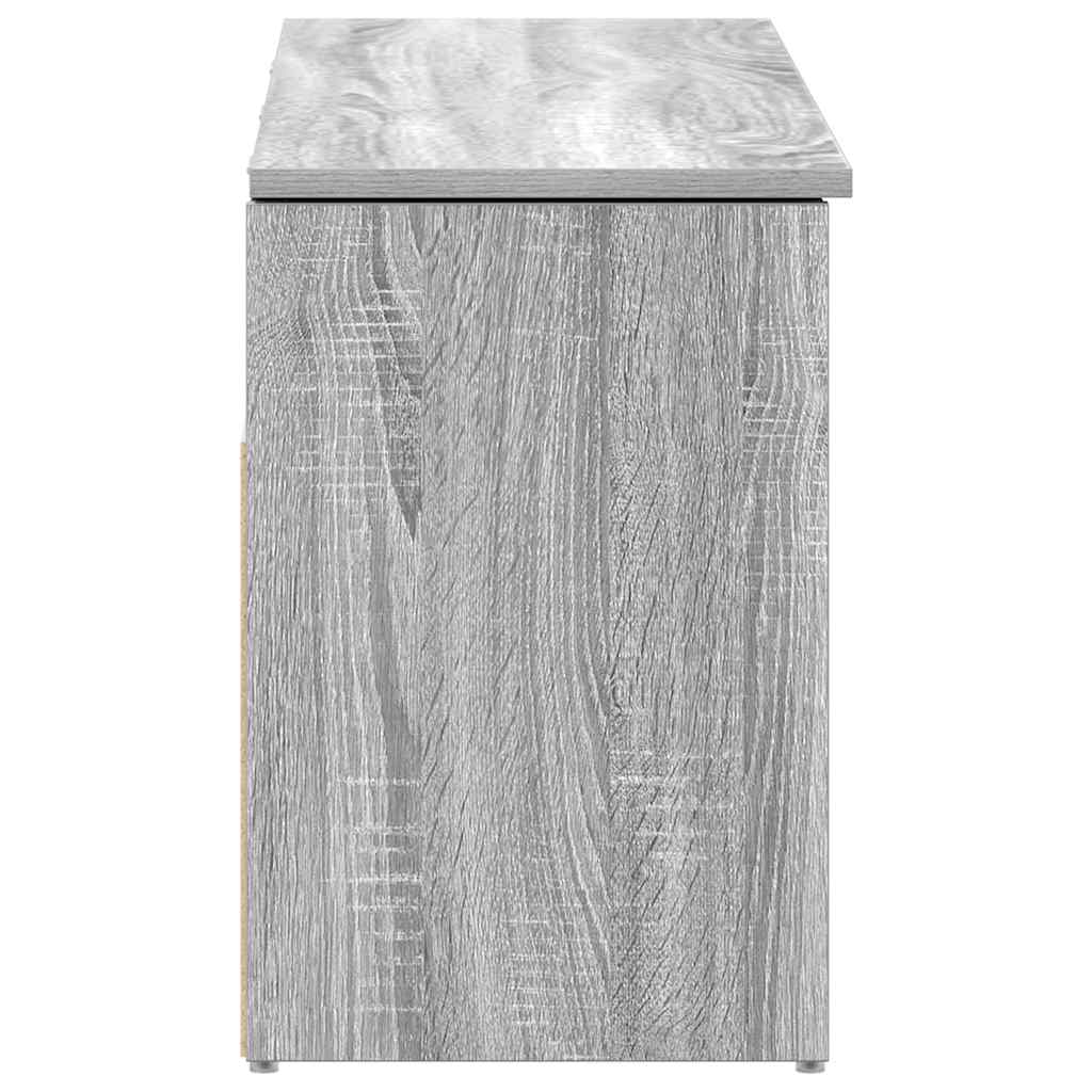 skobænk 102x30,5x45 cm konstrueret træ grå sonoma-eg