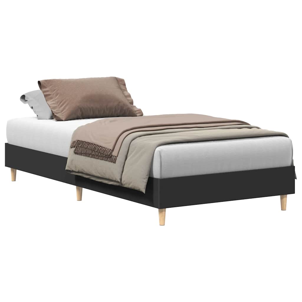 sengeramme uden madras 90x200 cm konstrueret træ sort